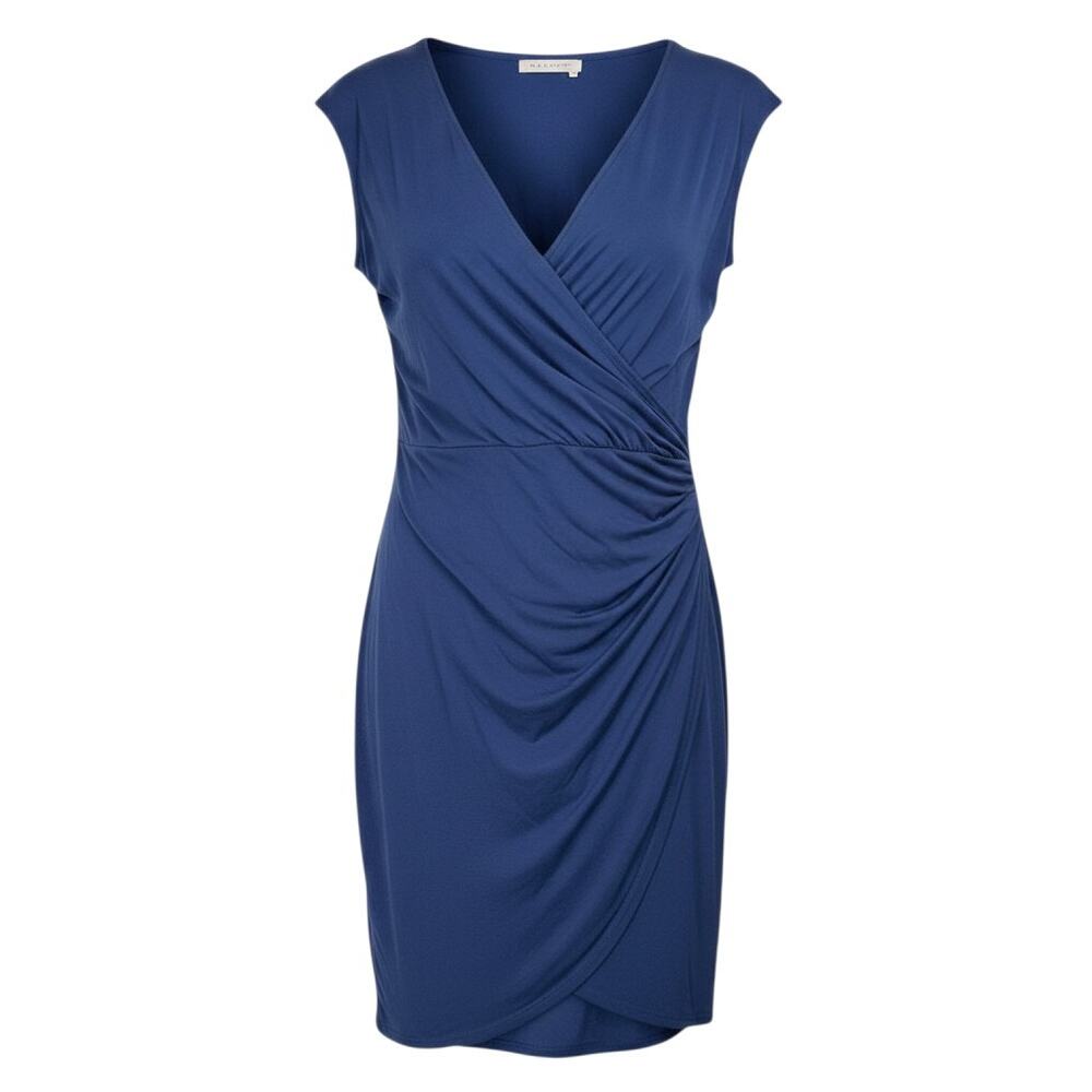 Tommy Bahama Women's Size XS Blue Tambour Side Gathered Faux Wrap Jersey Dress